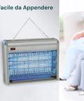Zanzariera elettrica facile da appendere con catena inclusa, installazione semplice a parete o soffitto in qualsiasi ambiente