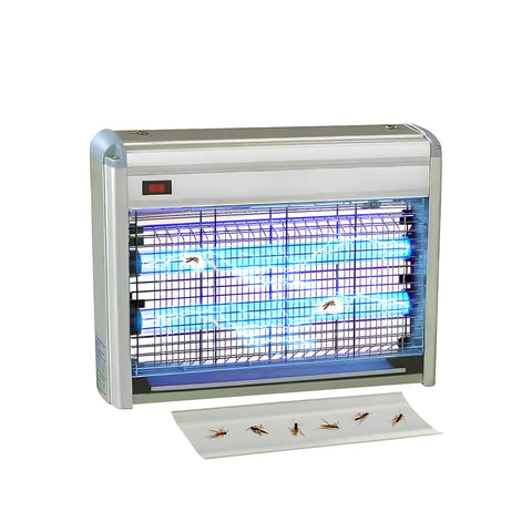 Moustiquaire électrique 30 W avec bouton marche/arrêt, bac amovible et double tube UV