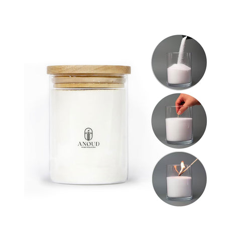 Bougie en poudre à faire soi-même 450g avec 10 mèches – Naturelle et facile à utiliser