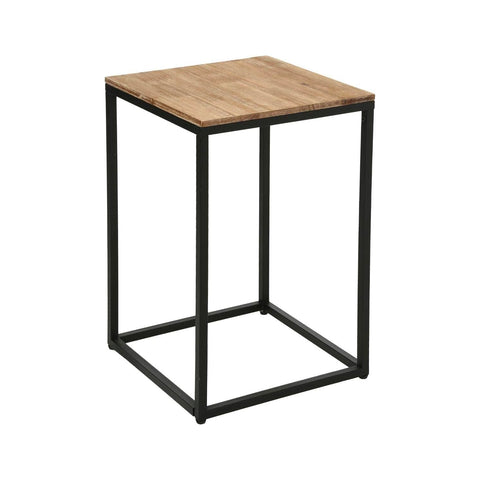 Table de chevet ou bout de canapé en bois et métal