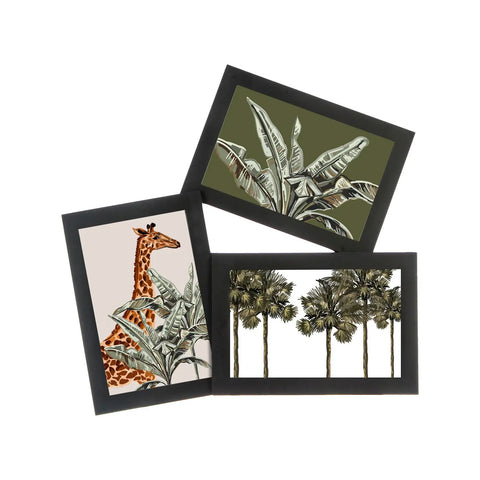 Set van 3 donkergrijze fotolijsten 29,5x28x7cm
