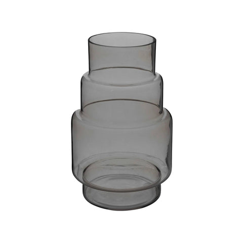 Vase May en verre gris foncé H26cm