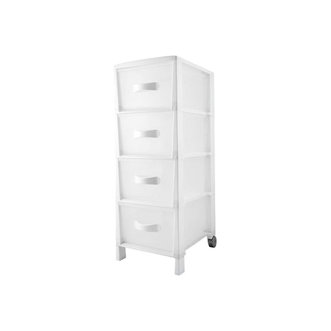 Commode Futura Slim à 4 tiroirs blanche