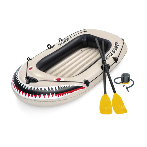 Rubberboot voor 2 personen met voetpomp, roeispanen en geïntegreerde handgrepen