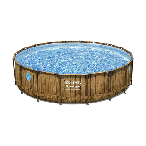 Piscine avec hublot couleur bois 549x122cm