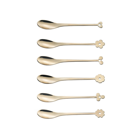 Cappuccinolepels en fruitcocktaallepels, set van 6