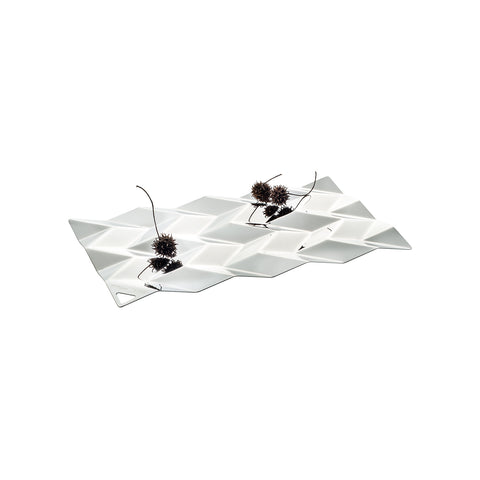 Tafeldecoratie van roestvrij staal Silver 38x23,5cm