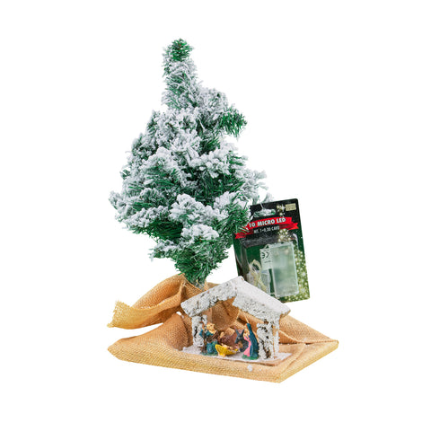 Kerstboom met kerststal 20 x 43 cm