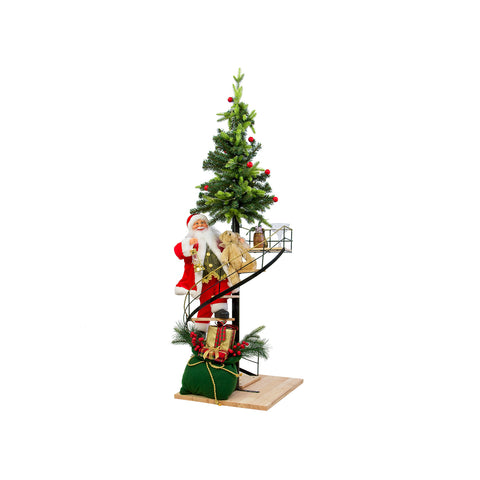 Décoration Père Noël sur échelle musicale 140cm