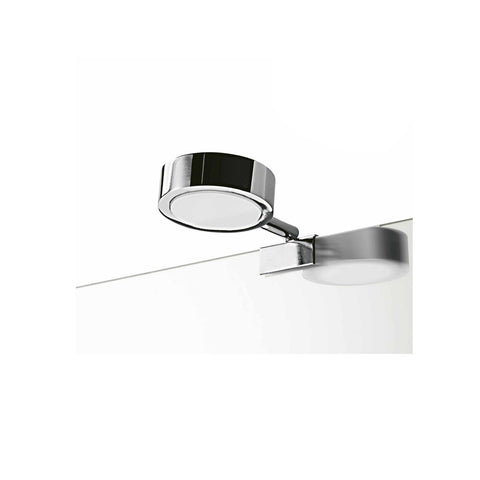 Universele ronde ledlamp voor spiegel van verchroomd ABS, 2 W, 7,6 cm