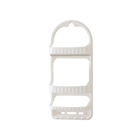 Étagère ovale de douche à 3 niveaux en plastique blanc, 27x62x12cm