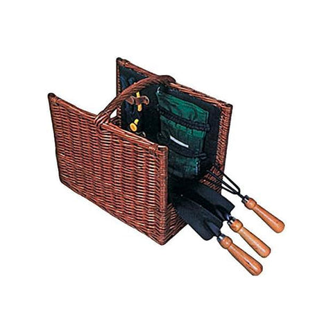 Rieten mand met tuingereedschapset – compleet en klaar voor gebruik