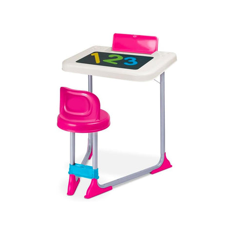 Roze schoolbank 2-in-1 met schoolbord en zitje