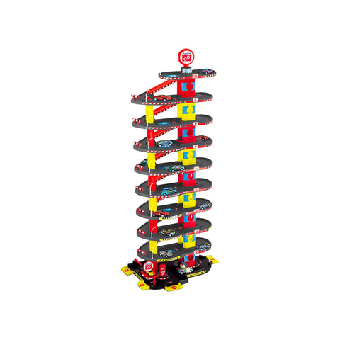 City Garage met 10 niveaus, 110 cm hoog, met 3 auto's, carwash en tankstation