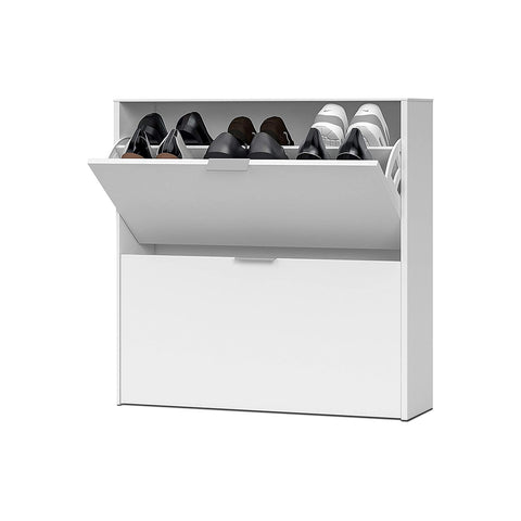 Meuble à chaussures à 2 abattants blanc 76x75x22cm