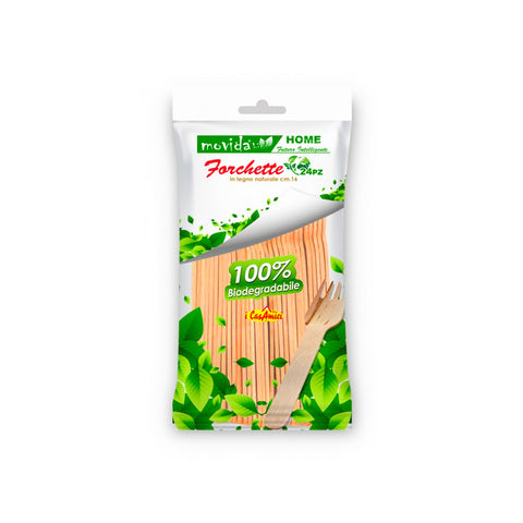 Petites fourchettes jetables en bois, lot de 24, 16cm