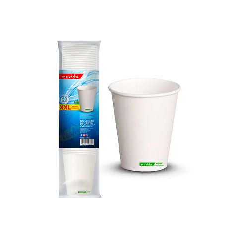 Lot de 50 gobelets en carton bio pour eau 210ml