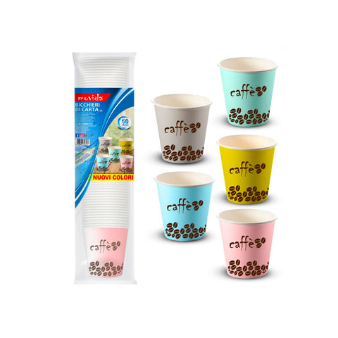 Set van 50 biologische papieren koffiebekers 0,75 l