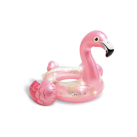 Bouée flamant rose à paillettes 119cm