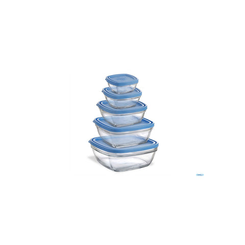 Set de 5 bols avec couvercle 9 11 14 17 et 20 cm