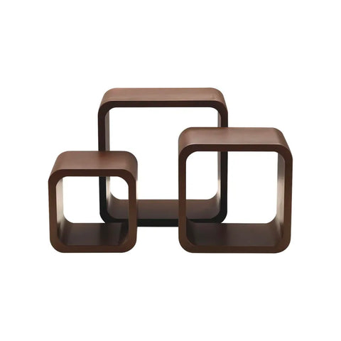 Set van 3 vierkante wandplanken, 27x22x17 cm