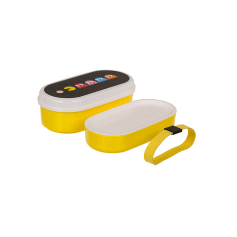 Pac-Man-lunchbox met 2 vakken, plastic vork en lepel