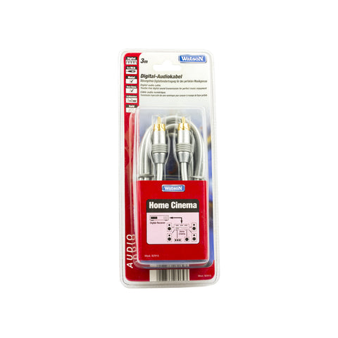 Câble audio coaxial RCA avec finitions dorées 3m