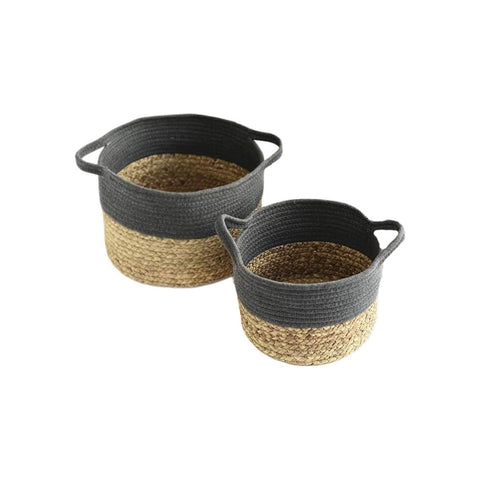 Set van 2 opbergmanden van zeegras, 18/20 cm