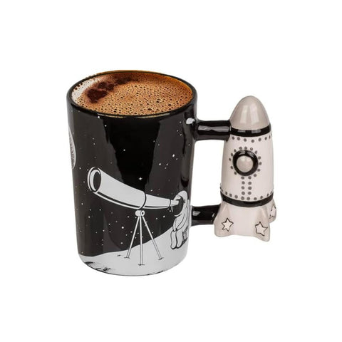 Space-mok met raketvormig handvat 14x12 cm