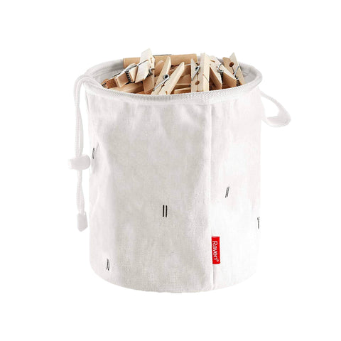 Zak voor wasknijpers met trekkoord en klittenbandsluiting, 18 x 15 cm
