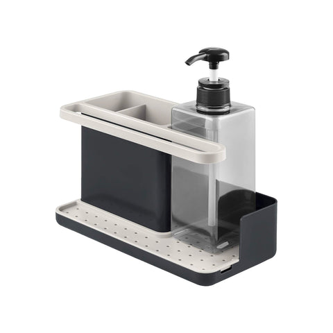 Spoelbakorganizer met afdruiprek en zeeppompje 22x23x11cm