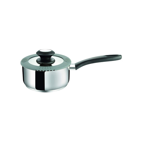 Steelpan met 1 handgreep en deksel, diameter 26 cm, 1,5 l