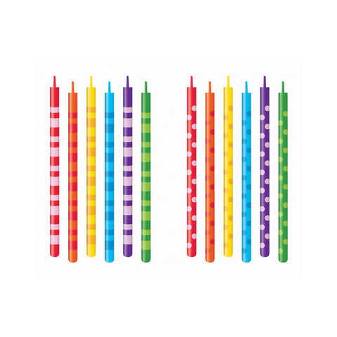 Set de 12 bougies pour gâteaux 10cm