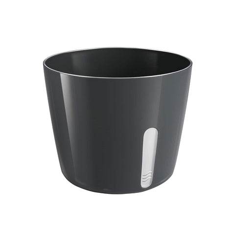 Pot rond en métal noir pour plantes 13,5x11cm