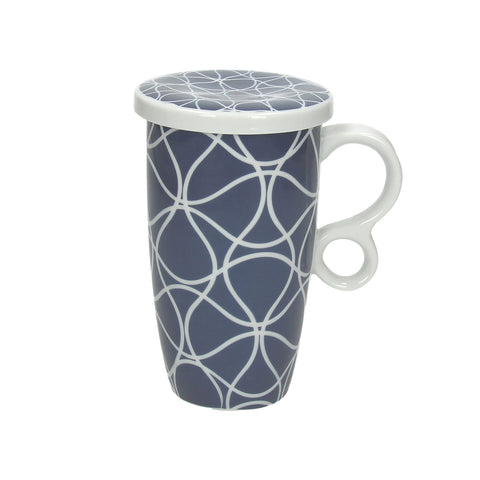 Théière à infusion en porcelaine grise 420cc