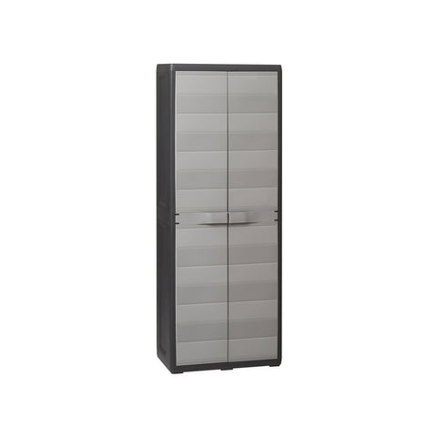 Armoire Elegance à étagères noir/gris taupe