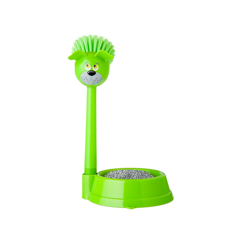 Set avec bol, brosse et éponge pour chien