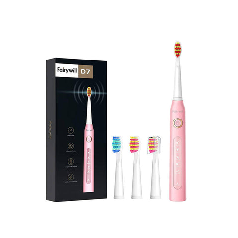 Brosse à dents électrique rechargeable USB avec 4 têtes