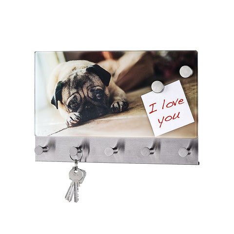 Kapstok van gehard glas met puppy