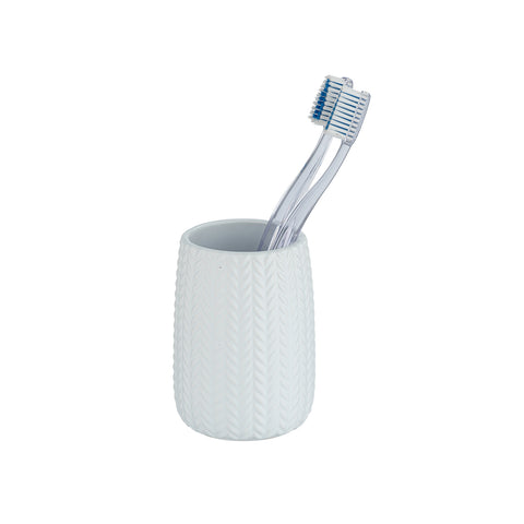 Witte keramische tandenborstelhouder