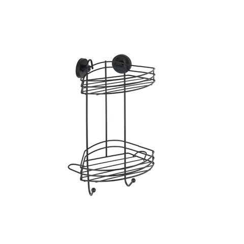 Étagère d’angle Vacuum-Loc à 2 niveaux noire
