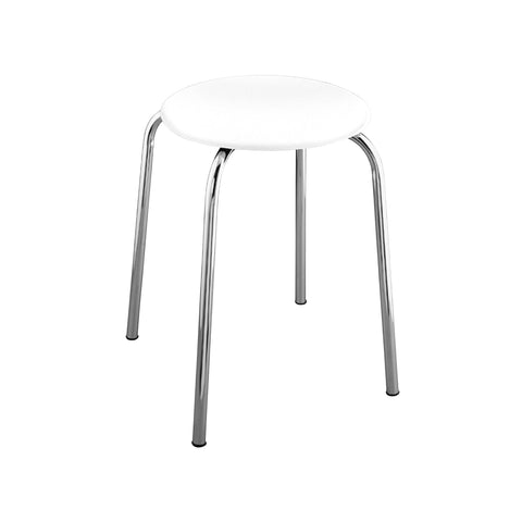Tabouret de salle de bains en acier blanc