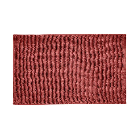 Tapis de salle de bains en chenille rouge 50x80cm