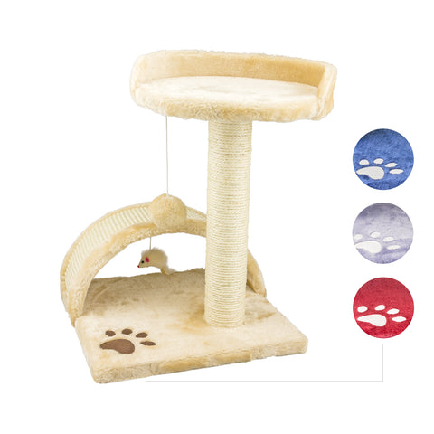 Griffoir avec niche beige 50cm