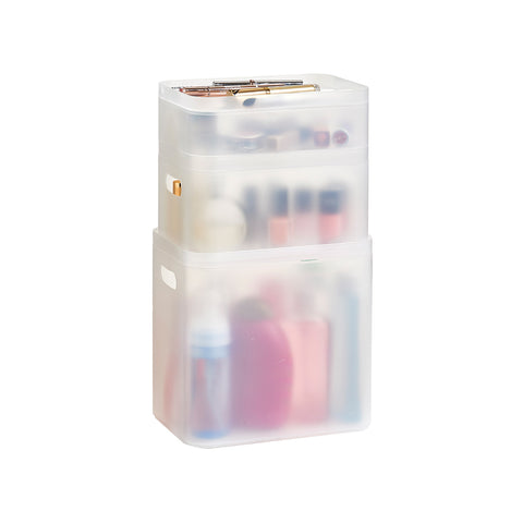 Trousse transparente pour cosmétiques, lot de 3