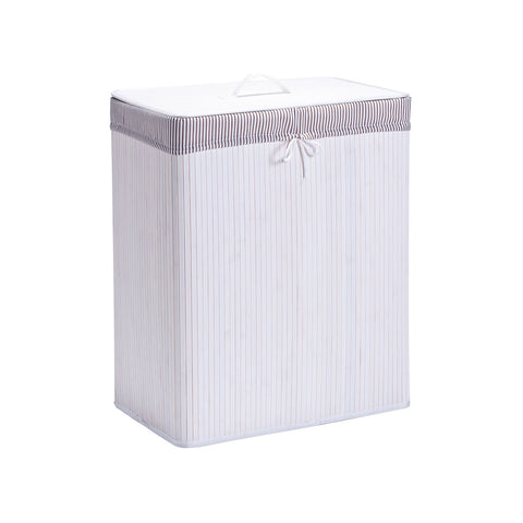 Panier à linge en bambou avec 2 compartiments