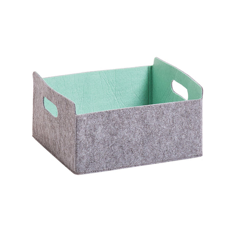 Panier en feutre gris/bleu clair 31x26x15,5cm