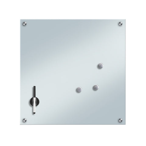 Memobord van wit glas 55x55 cm