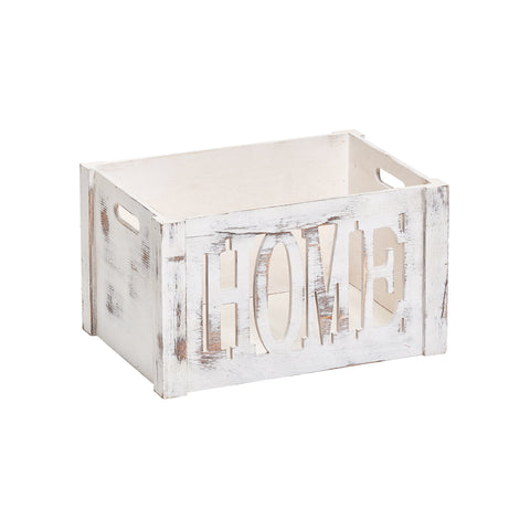 Witte houten organizerdoos 35x25x20 cm