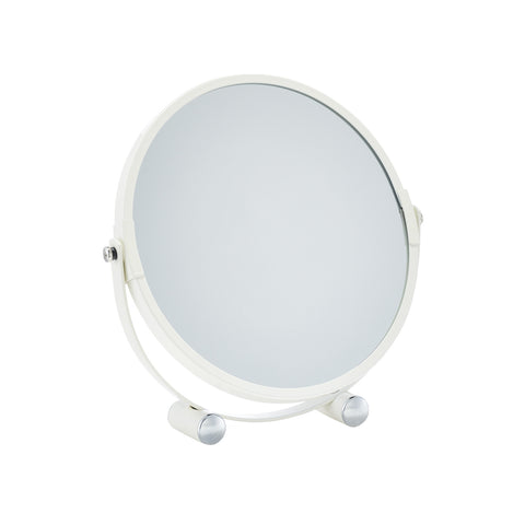 Miroir de maquillage en métal blanc D. 18,5